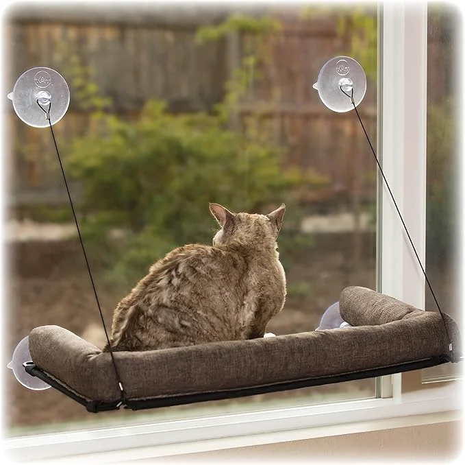 Casual K H Pet Products EZ Mount Bolster Cat Window Perch Organic
