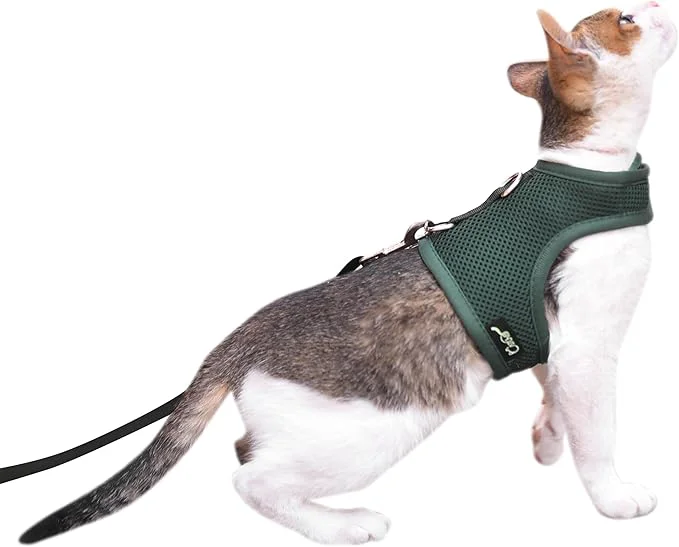 Dependable Kitty Harness and Leash for Walking Escape Proof Breathable Mesh Fabric Lightweight
