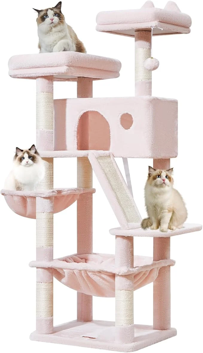 Pure Taoqimiao Cat Tree 57.5-Inch Cat Tower Organic