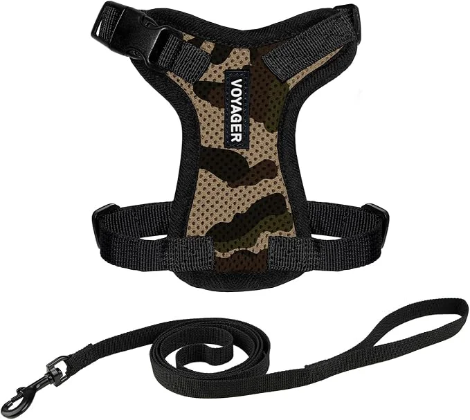 High-End Voyager Escape-Proof Step-in Lock Cat Harness 5ft Neoprene-Handle Leash Set Easy-to-Use