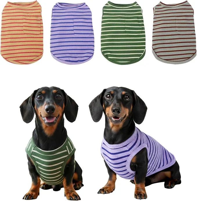 Efficient Dog Clothes Stripe Dogs Shirts Selected