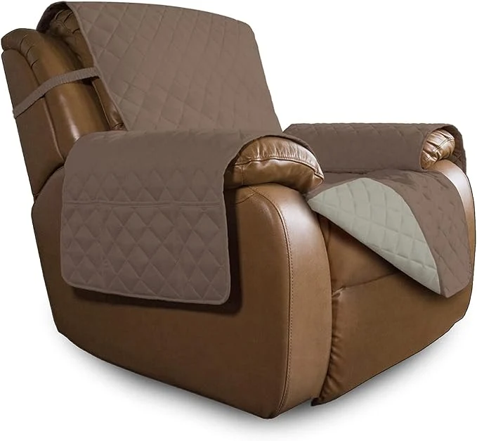 Selected Easy-Going Oversized Recliner Cover Reversible Couch Cover Sofa Cover for Living Room Water Resistant Furniture Protector with Elastic Straps for Pets Dog Oversized Recliner Brown Beige About ThisOverview Comfortable