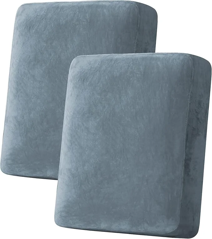 Superior H.VERSAILTEX Velvet Stretch Couch Cushion Cover Plush Cushion Slipcover for Chair Loveseat Sofa Cushion Furniture Protector Seat Cushion Sofa Cover 2 Piece Medium Sofa Cushion Covers Stone Blue About ThisOverview Authentic