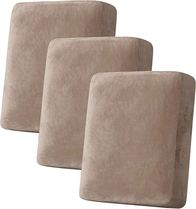 World-Class H.VERSAILTEX Velvet Stretch Couch Cushion Cover Plush Cushion Slipcover for Chair Loveseat Sofa Cushion Furniture Protector Seat Cushion Sofa Cover 3 Piece Sofa Cushion Covers Taupe About ThisOverview Environmentally Friendly