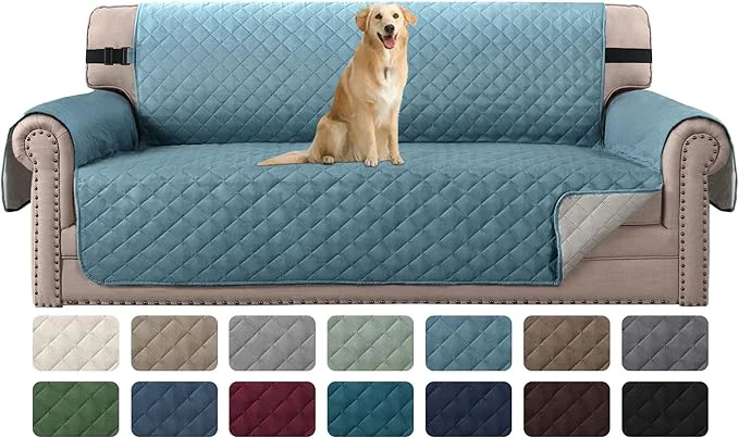 Genuine H.VERSAILTEX Reversible Couch Cover for 3 Cushion Couch Water Resistant Sofa Cover Seat Width Up to 66 Washable Furniture Protector Cover for Dogs Cats Pets Sofa Cameo Blue Beige About ThisOverview Healthy