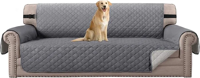Eco-Friendly H.VERSAILTEX Reversible Sofa Cover Water Resistant Furniture Protector for Dogs Non Slip Couch Cover with Elastic Strap Machine Washable Sofa Slipcover Seat Width to 78 Oversized Sofa Grey Beige About ThisOverview Comfortable