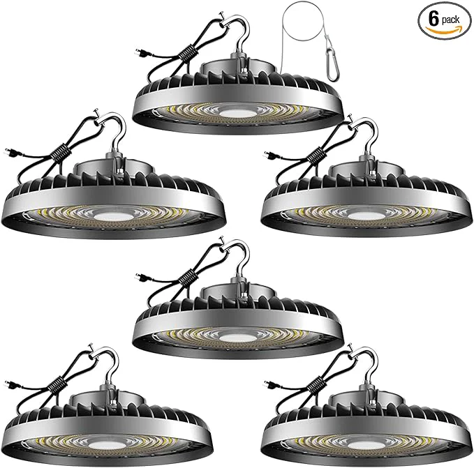 Sustainable 6Pack 250W LED High Bay Light 37500LM Eqv. to 1000W HPS MH UFO Commercial High Bay Light 5000K 𝐀𝐂𝟏𝟎𝟎-𝟐𝟕𝟕𝐕 𝟓𝐘𝐞𝐚𝐫𝐬 𝐖𝐚𝐫𝐫𝐚𝐧𝐭𝐲About ThisOverview Environmentally Friendly