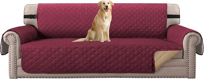 Casual H.VERSAILTEX Reversible Couch Cover for 3 Cushion Couch Water Resistant Sofa Cover Seat Width Up to 78 Washable Furniture Protector Cover for Dogs Cats Pets Oversized Sofa Red Tan About ThisOverview Pure