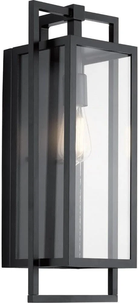 Prestigious Kichler Goson 20 Outdoor Wall Light in Black 1-Light Modern Exterior Wall Lantern with Clear Glass for Porch Patio Garage 20 H x 8 W x 7 L 59087BKAbout ThisOverview Sustainable