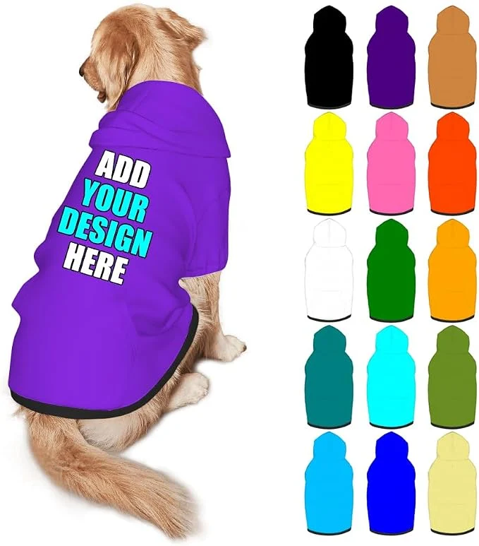 Custom Dog Hoodie Personalized Photo Text Logo Name Dog Clothes Soft Warm Crafted