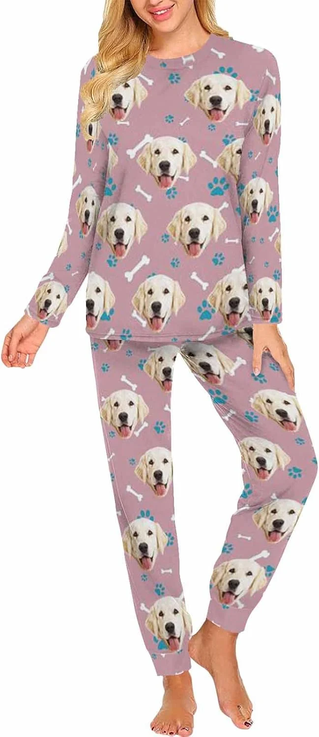 Reliable MyPupSocks Custom Face Pajamas Sets for Women Personalized Photo Sleepwear XS-XXL Next-Generation