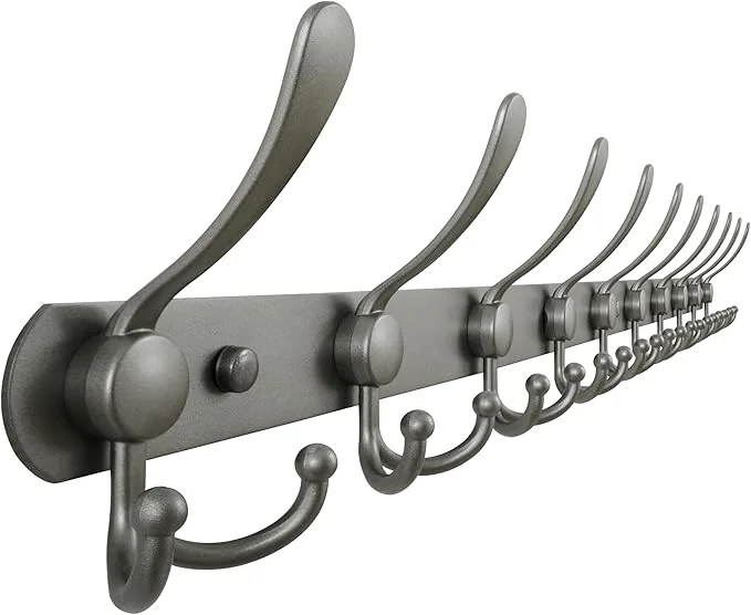 Comfortable Dseap Coat Rack Wall Mount - 38 Long 10-Tri-Hooks Heavy Duty Coat Hanger Rail Wall Hooks for Hanging Coats Hats Clothing Clothes Purse Mudroom Entryway GrayAbout ThisOverview Classic
