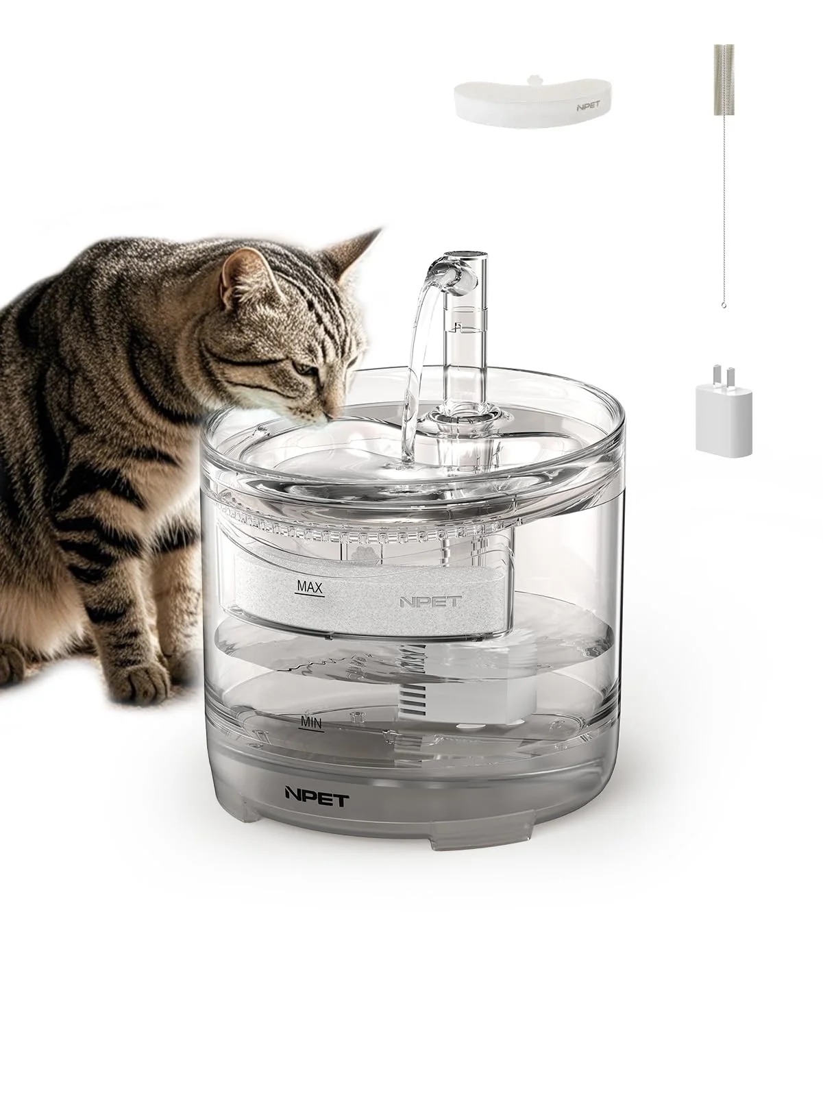 Exceptional NPET WF050 Cat Water Fountain Dog Water Dispenser 1.5L Quiet Automatic Pet Fountain with Faucet Kit Contemporary