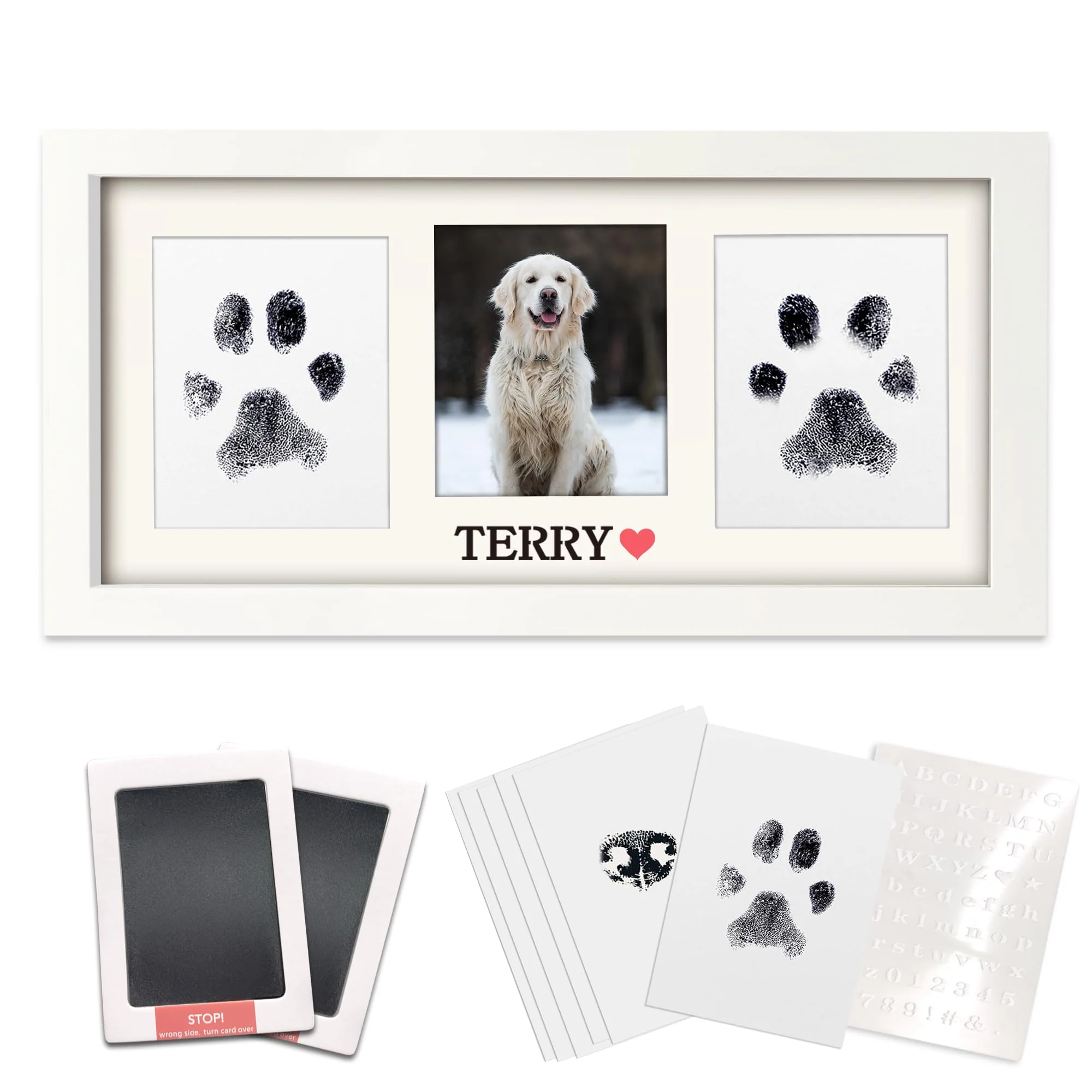 World-Class MYPAWLETS Paw Print Frame Ink Pads Kit — No Mess Personalize Memorialize Your Pet Top-Quality