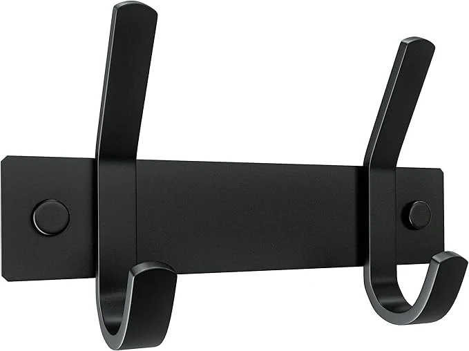 Top-Quality Matte Black Small Coat Rack Wall Mount – 6 Inch Stainless Steel Hook Rail with 2 Double Coat Hooks – Wall Mounted Entryway Organizer for Coats Hats Bags Towels Robes Closet or BathroomAbout ThisOverview Consistent