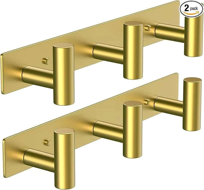 Trusted VAEHOLD Hat and Coat Wall Mount Rack - Hooks for Robes Bags Keys and Towels - Bathroom Towel Hanger Organizer Gold T Shape 3 Hooks 2 Pack About ThisOverview Top-Quality