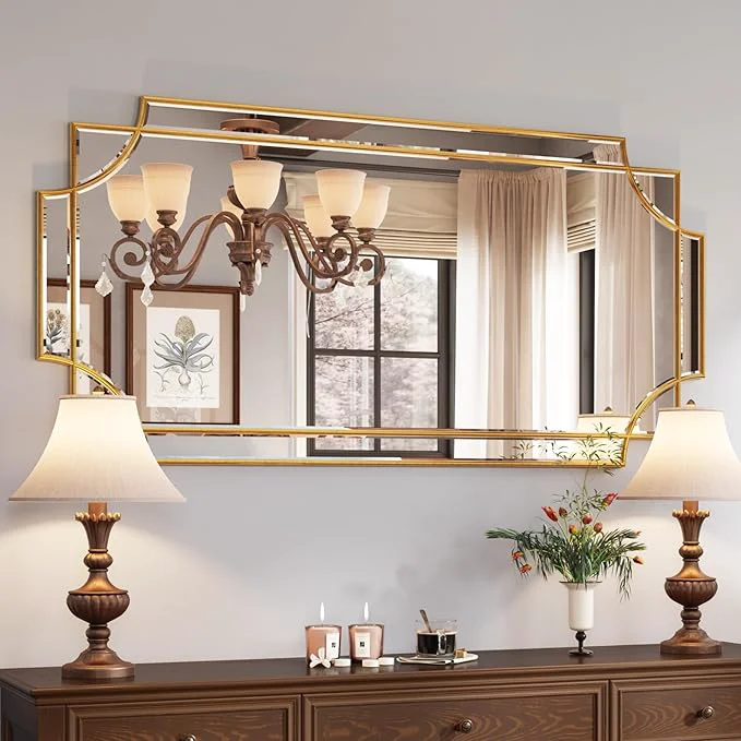 Easy-to-Use Kelly Miller Gold Traditional Mirror for Wall Art Decorative Beveled Full Length Mirror for Home Decor Bathroom Living Room Bedroom Kitchen Farmhouse Entryway 24 x48 LargeAbout ThisOverview Casual