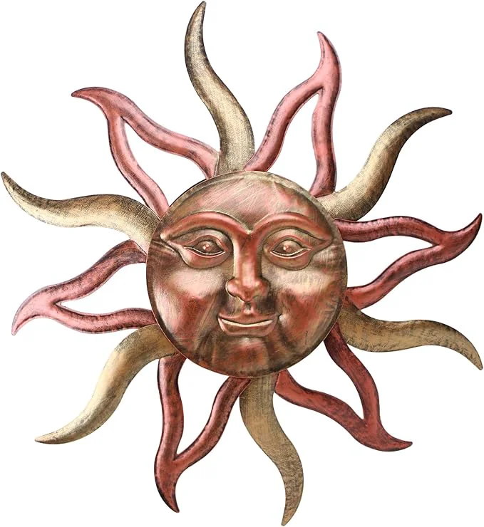 Next-Generation HOBYLUBY Large Outdoor Wall Decor Rust Proof Sun Face Metal Wall Art Decor Hanging for Indoor Outdoor Patio Fence Garden 26 Inch About This Functional