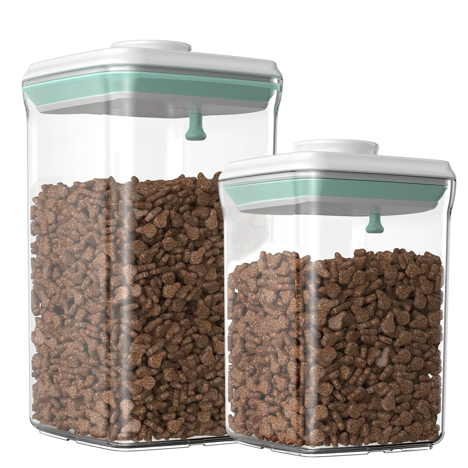 World-Class FAFAFLYER Dog-Cat POP Treat Jar Set – Airtight Stackable BPA- 1.3 Qt 2.2 Qt One-Touch Lid Genuine