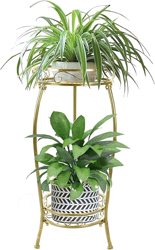 Secure MOCORY Plant Stand Indoor Outdoor 2 Tier 27 Tall Metal Potted Holder Rack Flower Pot Stand Heavy Duty Plant Shelf Rustproof Iron Multiple Plant Round Supports Rack for Planter Corner Garden BalconyAbout ThisOverview Minimalist