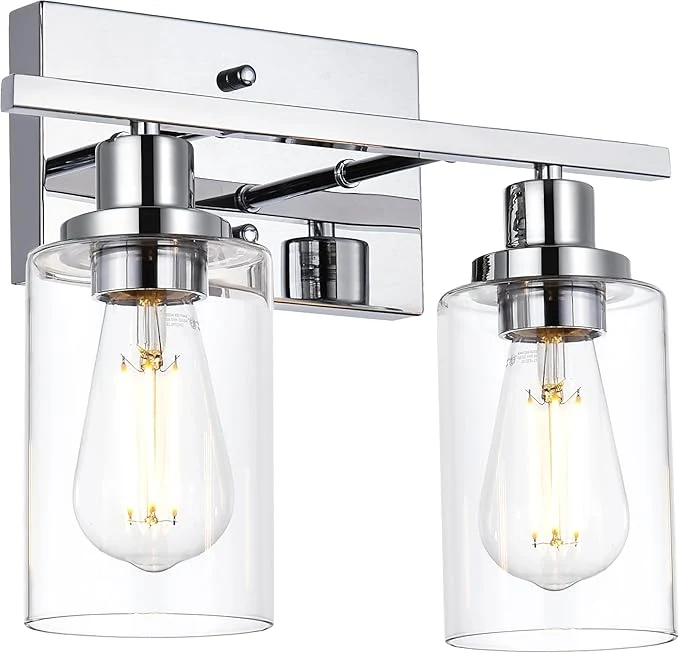 Reliable MELUCEE Sconces Wall Lighting Chrome 2-Light Modern Bathroom Lights Over Mirror Contemporary Vanity Lighting Fixture with Clear Glass Shade Patent No. US D963914 S About ThisOverview Traditional