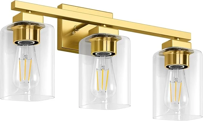 Organic BesLowe 19 3-Light Bathroom Light Fixture Modern Gold Bathroom Vanity Light Over Mirror Matte Gold Wall Lamp Sconces Wall Lighting Fixture for Living Room Bedroom HallwayAbout ThisOverview Long-Lasting