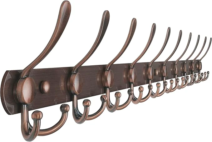 Recyclable Dseap Coat Rack Wall Mount - 38 Long 10-Tri-Hooks Heavy Duty Coat Hanger Rail Wall Hooks for Hanging Coats Hats Clothing Clothes Purse Mudroom Entryway Antique CopperAbout ThisOverview Stylish