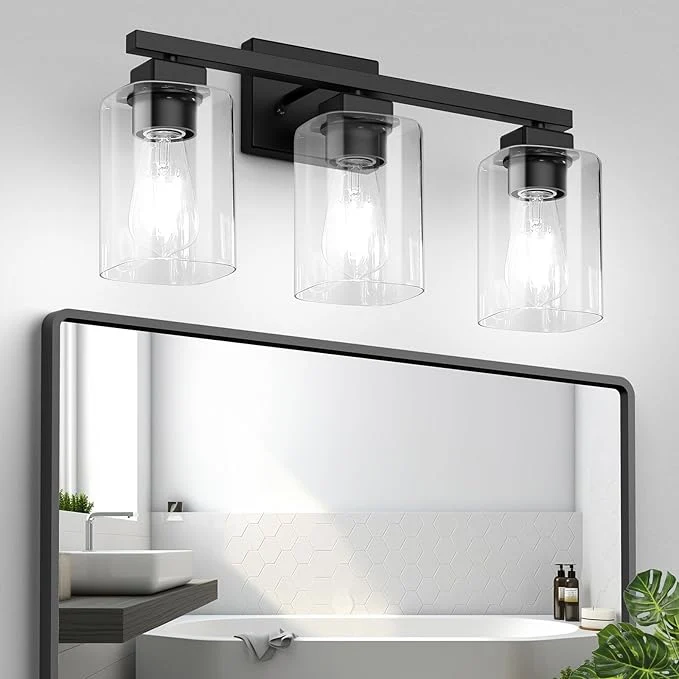 Fine Crafted BesLowe 3-Light 19 Bathroom Light Fixture Modern Black Vanity Light Bathroom Lighting Fixtures Over Mirror Matte Black Wall Sconce Lamp Wall Lights for Living Room Bedroom HallwayAbout ThisOverview