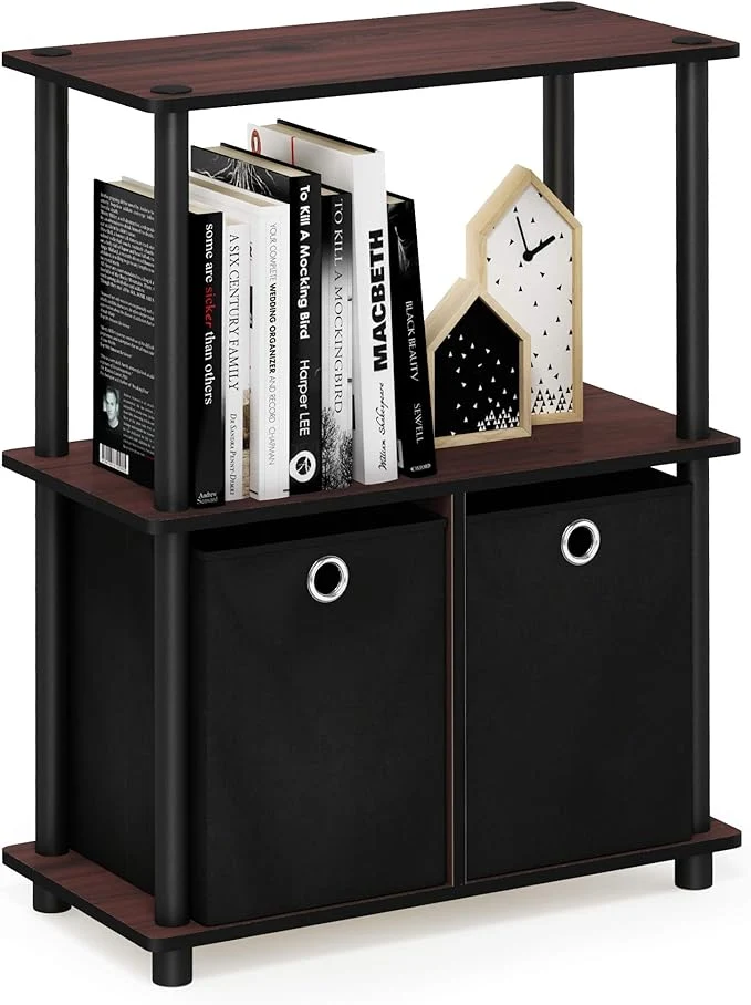 Top-Quality Furinno Go Green 3-Tier Multipurpose Storage Shelf with Bins Dark Cherry BlackAbout ThisOverview Safe