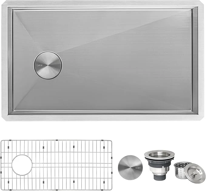 Organic Ruvati 27-inch Slope Bottom Offset Drain Undermount Kitchen Sink Single Bowl - RVH7470About ThisOverview Unique