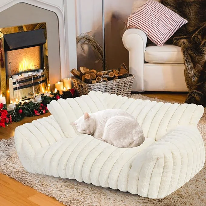 Convenient Cute Cat Couch Bed for Indoor Cats Fluffy Pet Cat Sofa Carefully Designed