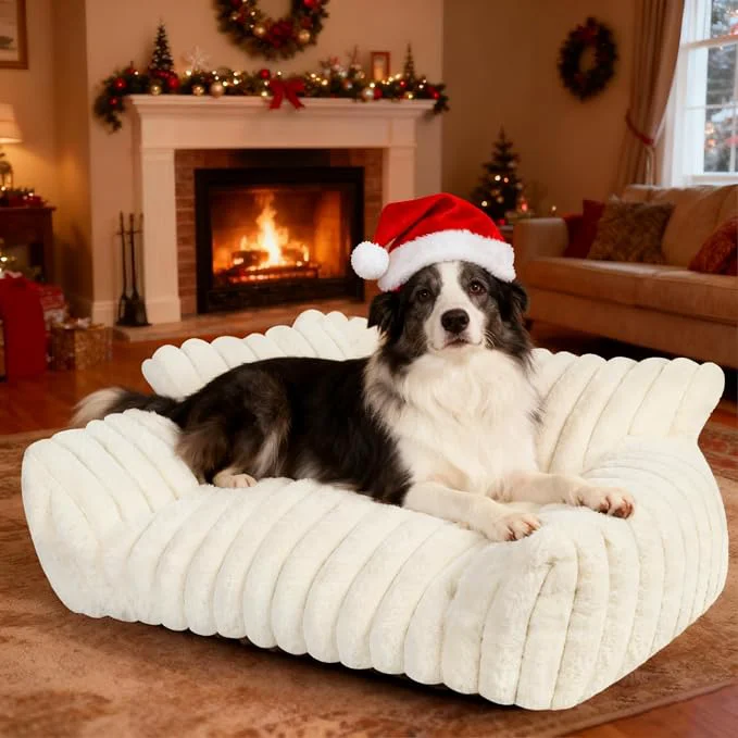 Premium Material Cute Dog Cat Couch for Medium Large Dogs Fluffy Pet Sofa Dog Couch Bed Enhanced