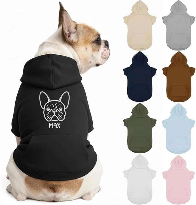 Authentic Personalized Dog Hoodie Custom Embroidered Name Pet Hoodie Warm Winter Outfit Trusted