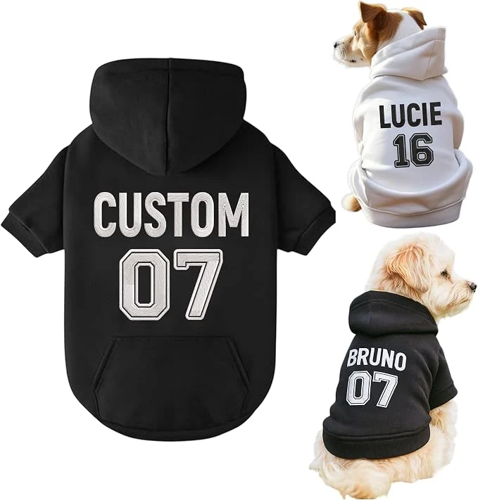 Selected Personalized Name Dog Hoodie Embroidered Hoodies Pets Name Custom Pet Memorial Innovative