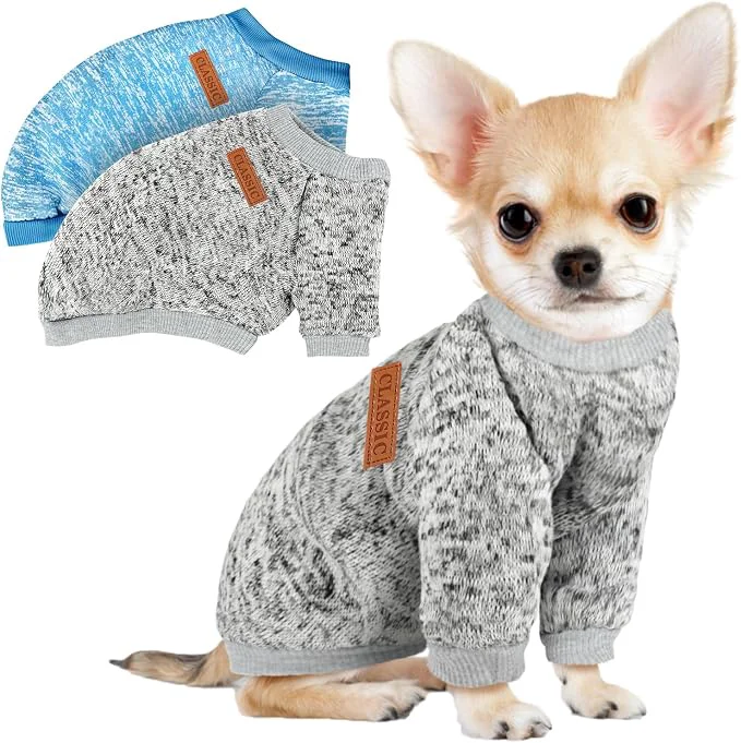 Carefully Designed 2 Pcs Dog Sweaters for Small Dogs Girl Boy Winter Fleece Clothes Warm Soft Dog Authentic