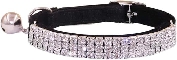 Consistent THAIN Rhinestones Cat Dog Collar Soft Velvet Safe Adjustable Collar Bling Next-Generation