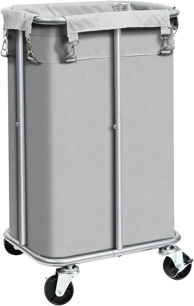 Pure Laundry Basket with Wheels Rolling Laundry Hamper with Removable Bag 100L Laundry Sorter Cart Tall Narrow Slim Clothes Hamper Organizer with Sturdy Metal Frame GreyAbout ThisOverview Top-Quality