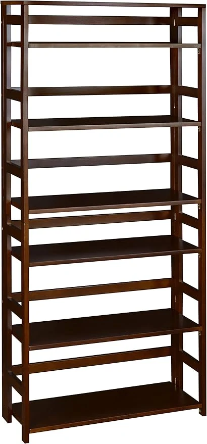 Effective Niche Flip Flop 67 Inch Folding 6-Shelf Bookcase No Tools Assembly Sturdy Solid Wood Easy Setup Space-Saving Bookshelf for Home Office Dorm Living Room Bedroom Mocha Walnut FinishAbout ThisOverview Flexible
