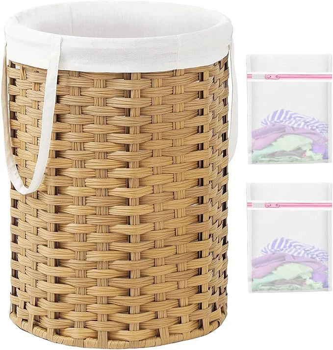 World-Class Laundry Hamper Laundry Basket Round 19.0 Gal 72 L Handwoven Rattan Hamper Large Wicker Hamper Basket with Removable Liner Bag Handles 2 Mesh Bags for Bathroom Living Room NaturalAbout ThisOverview Verified