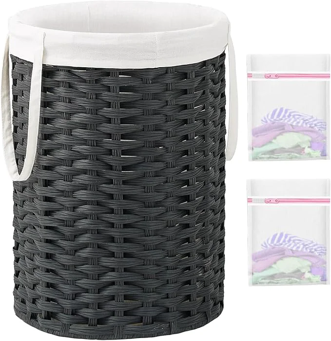 Expertly Made Laundry Hamper Laundry Basket Round 19.0 Gal 72 L Handwoven Rattan Laundry Basket Large Wicker Laundry Hamper with Removable Laundry Bag Handles 2 Mesh Bags for Bathroom Living Room BlackAbout ThisOverview High-Quality
