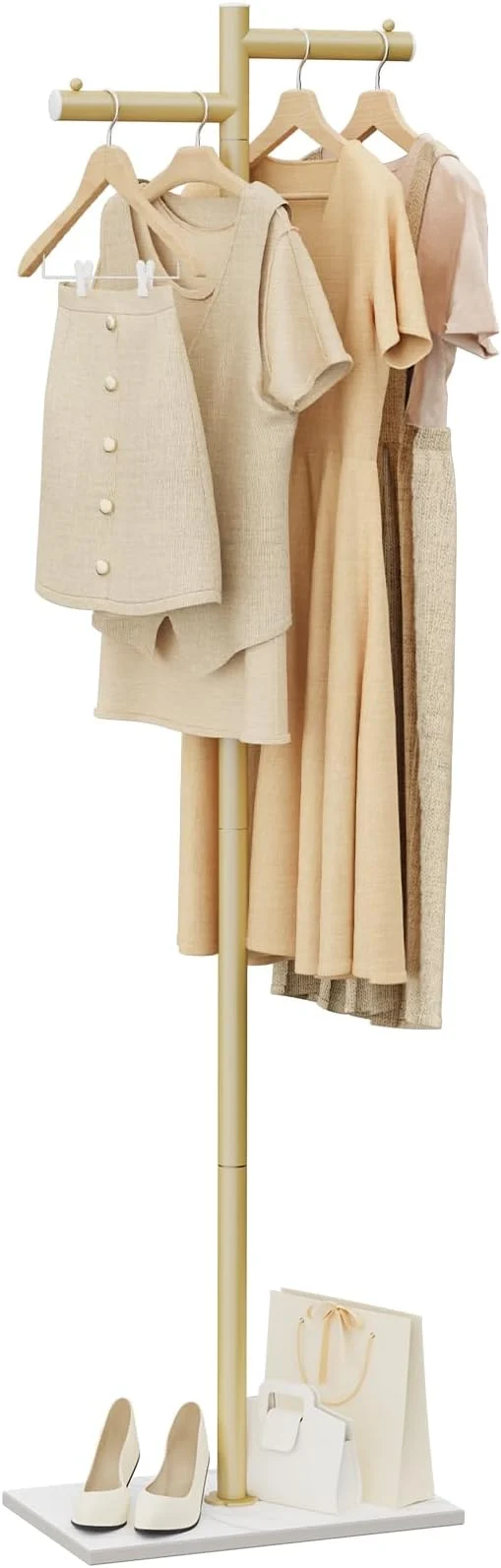 Unique -standing Metal Coat Racks Modern Garment Rack Z-shaped Coat Tree with Natural Rock Base for Bedroom Office Hallway Entryway Living Room 175cm GoldAbout ThisOverview Prestigious
