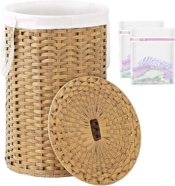 Official Large Laundry Hamper Laundry Basket Round 34.3 Gal 130 L Handwoven Wicker Laundry Baskets Rattan Laundry Basket with Laundry Bag Handles 2 Mesh Bags for Living Room Bedroom NaturalAbout ThisOverview Professional