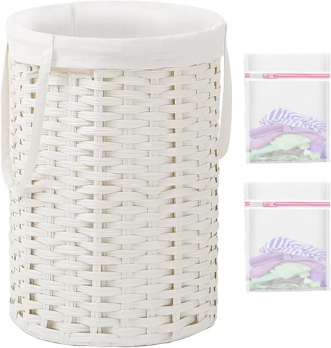 Unique Laundry Hamper Laundry Basket Round 19.0 Gal 72 L Handwoven Rattan Laundry Basket Large Wicker Laundry Hamper with Removable Laundry Bag Handles 2 Mesh Bags for Bedroom Living Room WhiteAbout ThisOverview Organic