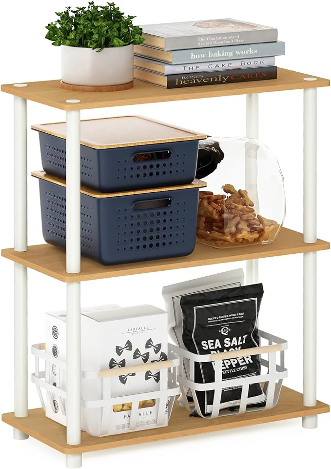 Reliable Furinno TURN-N-TUBE Storage Shelves 3-Tier Book Shelf Corner Shelf Toolless Open Shelves for Organization and Storage Living Room Garage Home Office BeechAbout ThisOverview High-End