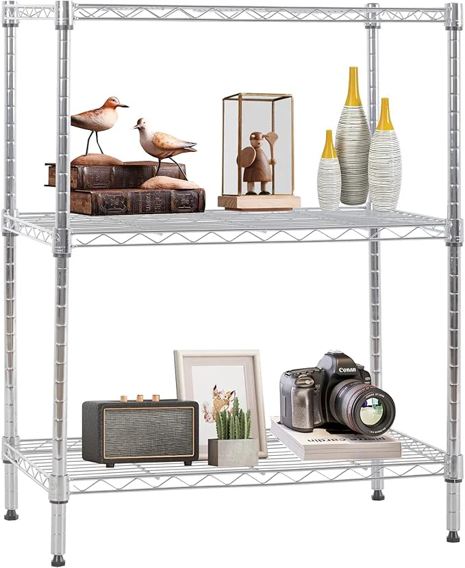 Premium Material FDW 3 Tier Wire Shelving Units Metal Storage Rack 23L x 13W x 30H Adjustable Pantry Shelves NSF Kitchen Shelf for Kitchen Garage Small Places Commercial ChromeAbout ThisOverview Official