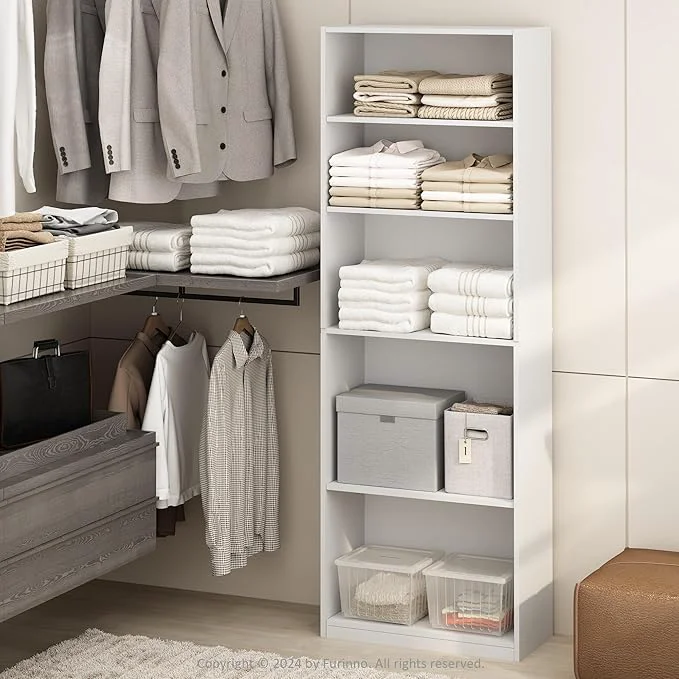 Clean Furinno Reed Closet Organizers and Storage 5-Tier Closet Organizer Open Shelf Closet Storage for Wardrobe Bedroom Living Room WhiteAbout ThisOverview Easy-to-Use