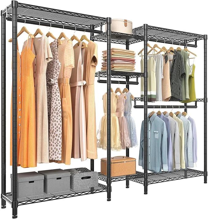 Superior VIPEK Classic V6 Medium Wire Garment Rack Heavy Duty Clothes Rack for Hanging Clothes Metal standing Closet Wardrobe Racks 59.8 L x 14.6 W x 76.4 H Max Load 750lbs BlackAbout ThisOverview High-End