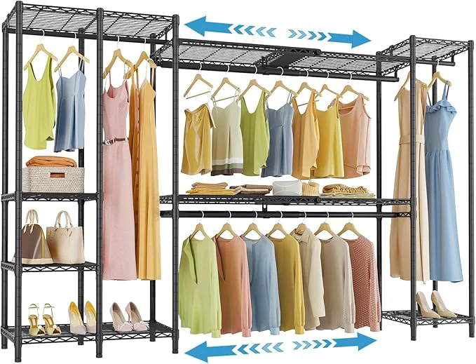 Smooth VIPEK X40 Expandable Large Reach-in Closet Rack Adjustable from 6'4 to 8'2'' with Extendable Shelves and Hanger Rods Walk-in Clothes Rack Mental standing Clothing Racks Max Load 1240LBS BlackAbout ThisOverview Carefully Designed