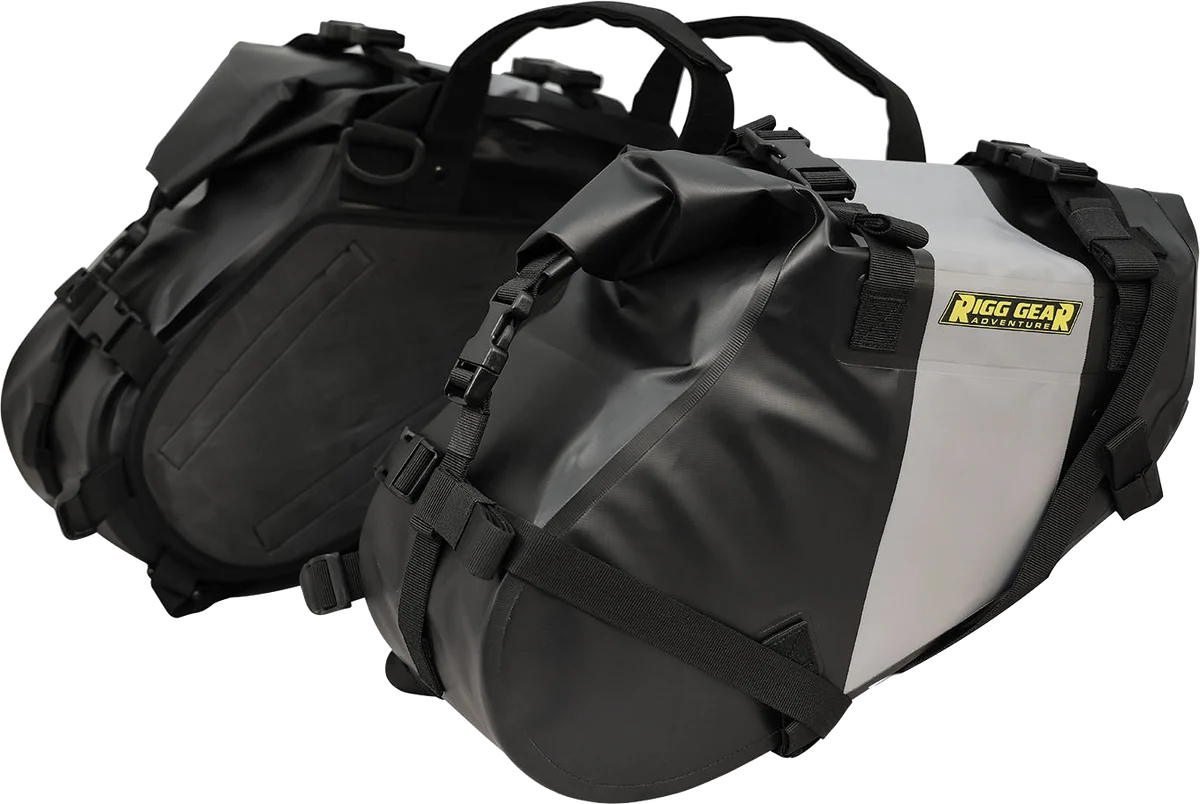 World-Class NELSON RIGG Hurricane Dual Sport Saddlebags - Black Gray SE-4014 Secure