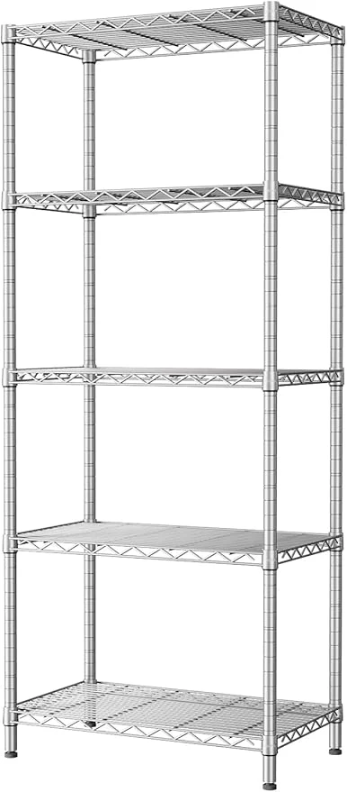 Versatile SINGAYE 5 Tier Storage Garage Shelving Units Heavy Duty Wire Shelves Pantry Metal for Pantry Closet Kitchen Laundry Bathroom Organizers Shelf Home Shorage GrayAbout ThisOverview User-Friendly